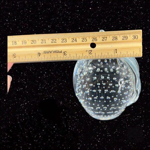 Vintage Gibson Clear Heavy Apple Fruit Figurine With Bullicante Small Bubbles - Picture 7 of 12